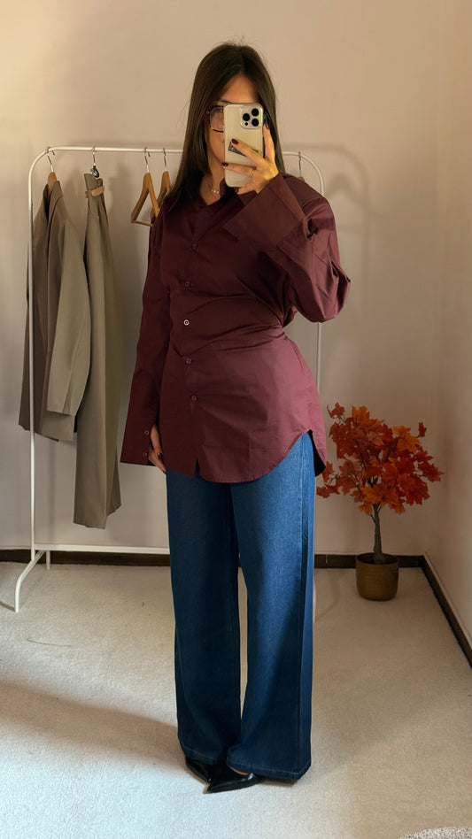 Jean bleu à taille élastique