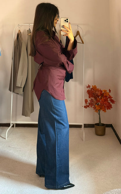 Jean bleu à taille élastique