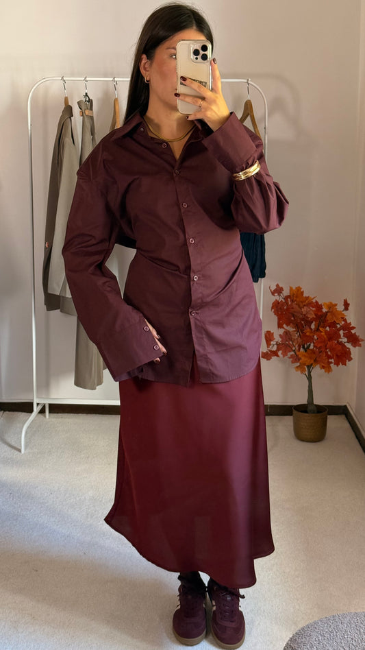 Chemise ajustable bordeaux
